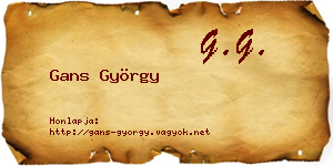 Gans György névjegykártya
